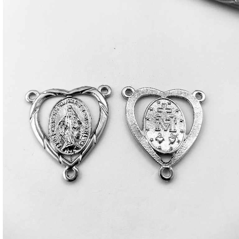 Entremeio Coração Nossa Senhora das Graças (kit com10 peças) em Oferta na Shopee