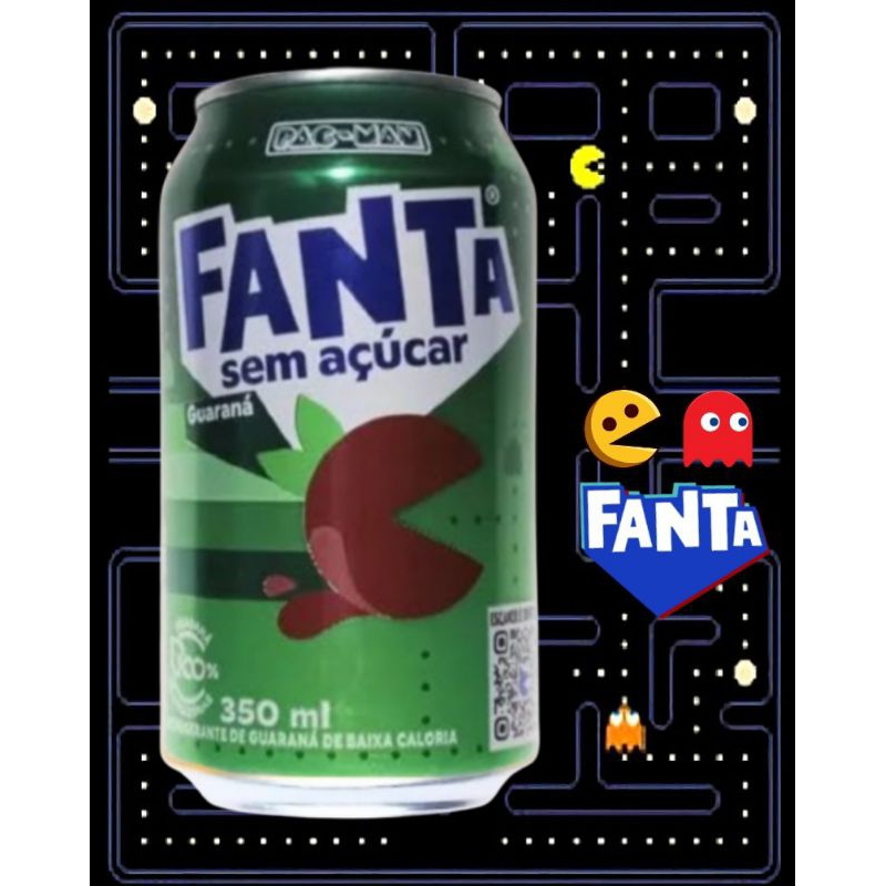 Lata Fanta Guaraná Sem Açúcar - Edição Pac Man (lacrada)