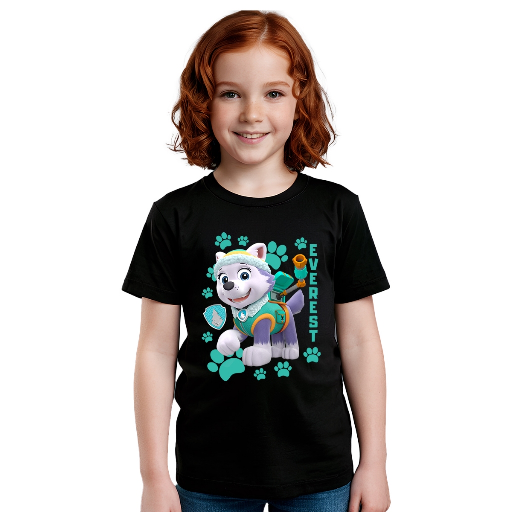 Camiseta Camisa Blusa Infantil Juvenil Para Menino Menina Unissex 100% Algodão Personagem EVEREST Patrulha Canina