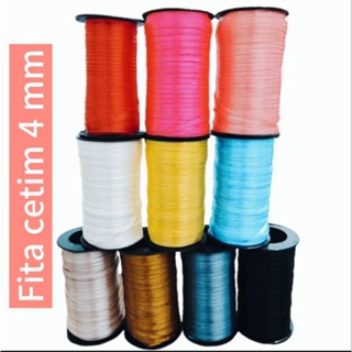 Fita de Cetim 4mm  - Rolo com 100 Metros em Oferta na Shopee