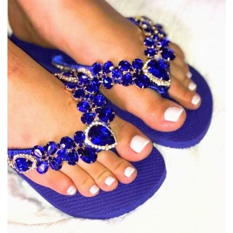 CHINELO DECORADO PEDRARIA LUXO BRILHO em Oferta na Shopee