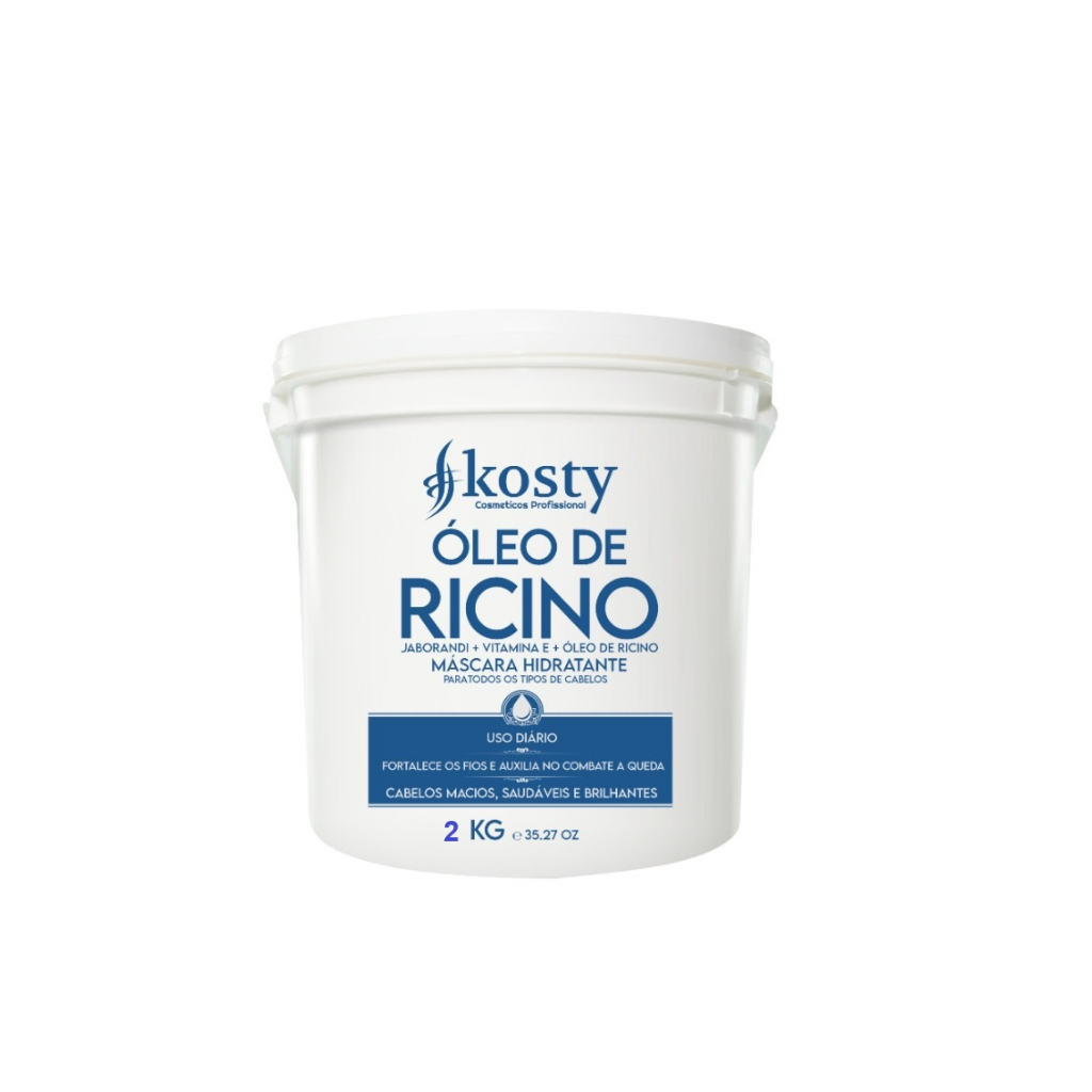 Máscara de lavatório hidratação Óleo de Rícino Kosty 2kg Profissional