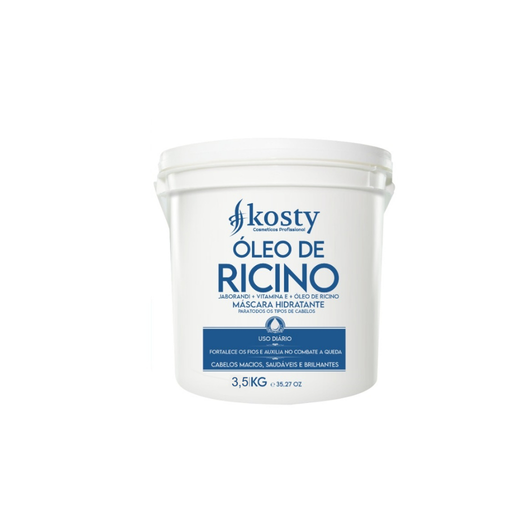 Máscara de lavatório hidratação Óleo de Rícino Kosty 3,5kg Profissional