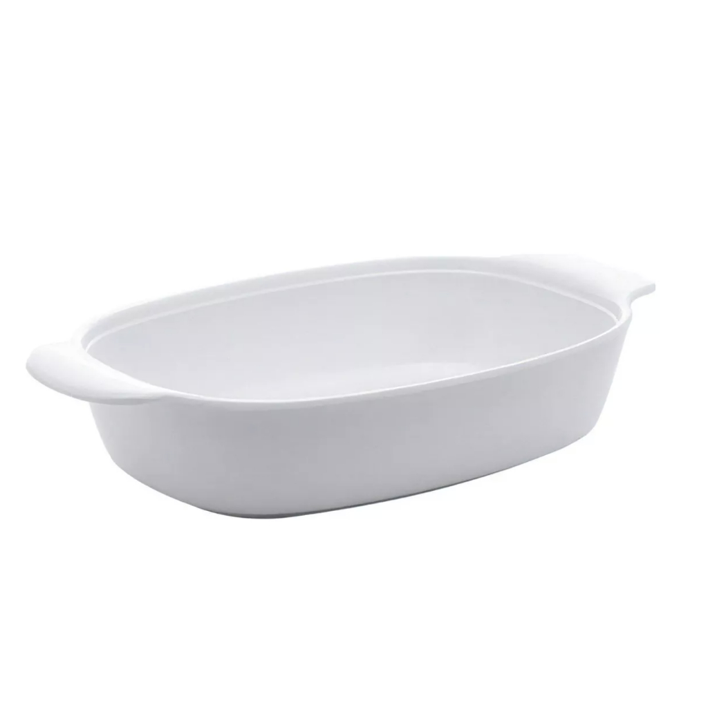 Travessa Oval De Melamina Milão Branca 32x18x6cm 2828 Lyor