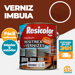 Verniz para Madeira Brilhante Resicolor Proteção Tingidor Resitrex Cor Imbuia 900ML em Oferta na Shopee