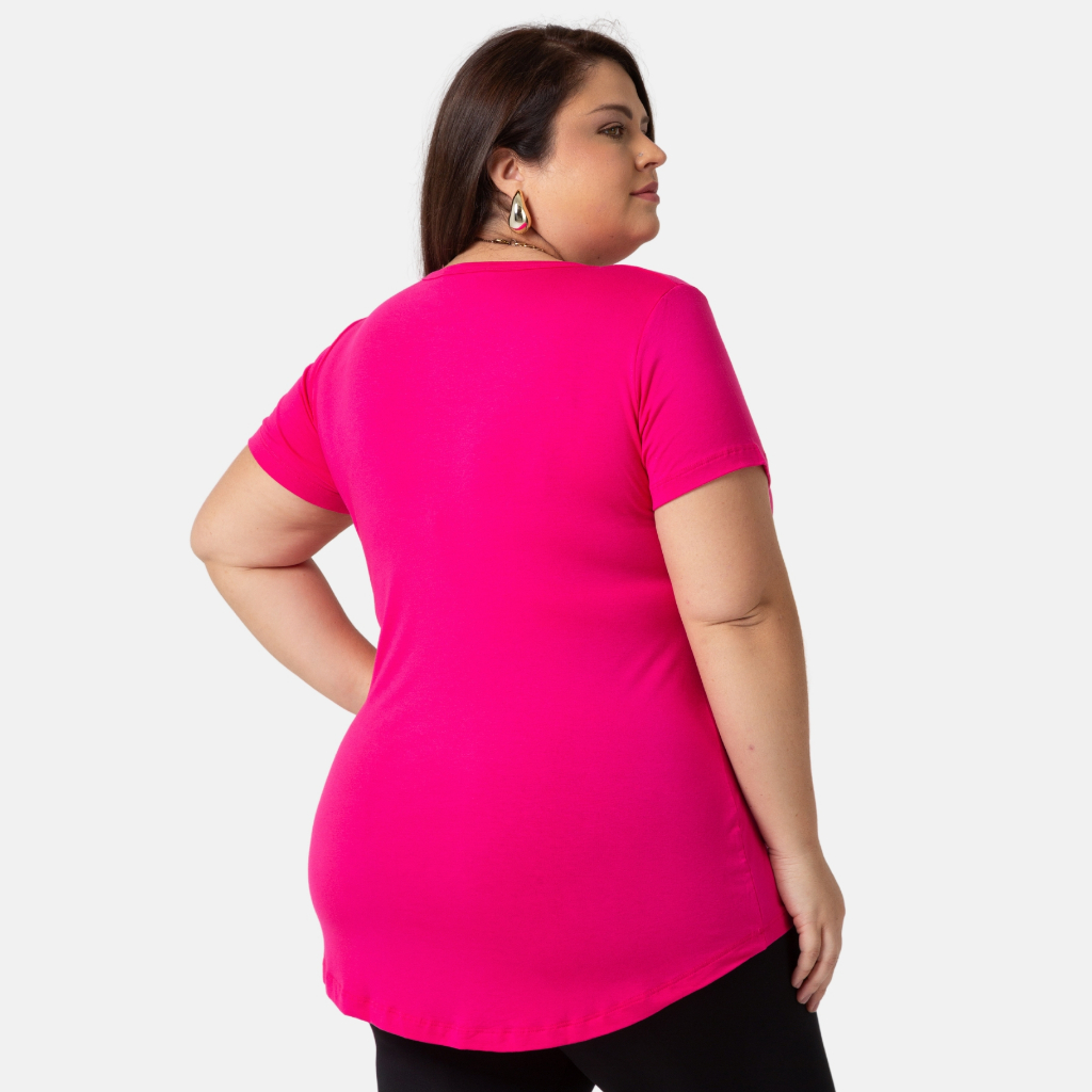 Blusa Tampa Bumbum Feminina Plus Size De Viscolycra Básica G GG G1 G2 G3 G4 1126-C5 em Oferta na Shopee