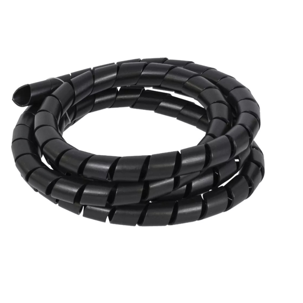 Organizador De Fios Cabos Espiral 3/4 Preto 5 Mts