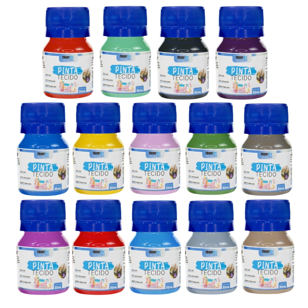 Tinta Para Tecido 30g Artesanato Cores Permanente Hobby Art - Transfix