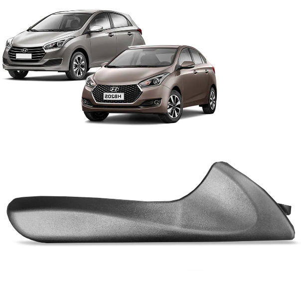 Maçaneta Interna da Porta Dianteira/Traseira - Cinza - Sem Base - Esquerda - Hyundai HB20 GI 12 a 19 - HB20S GI 13 a 19 - HB20X GI 13 a 19 - 15687