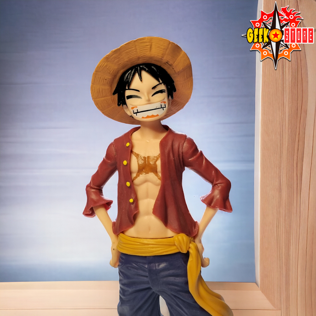 Action figure boneco colecionavel grande Luffy anime one piece com 3 rostos