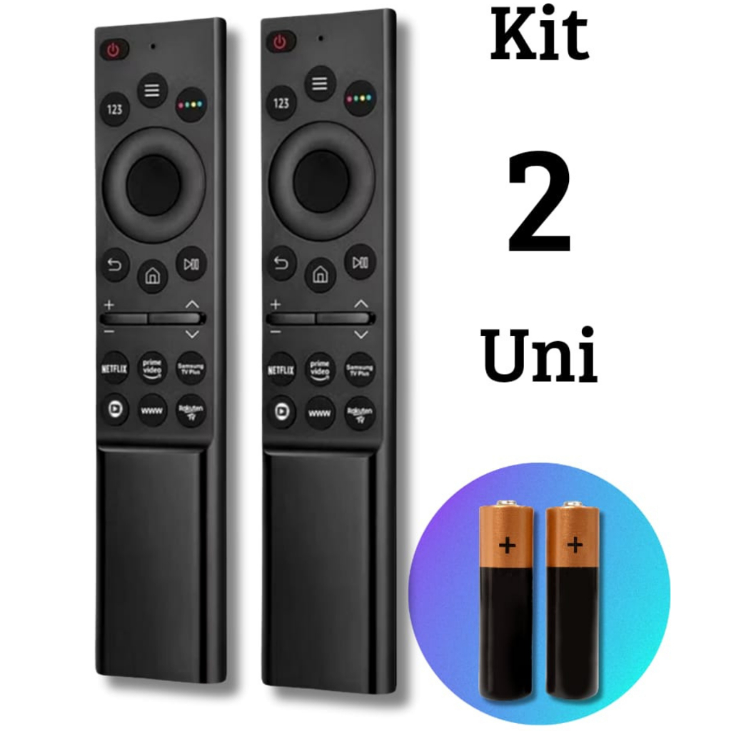 Kit 2 Controle Compatível Tv Smart Samsung Netflix Globoplay Prime Vídeo Tv Plus Sky 9177