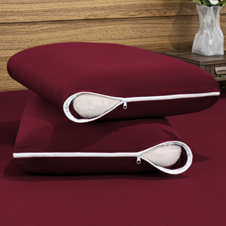 Kit De Capas Protetoras Para Travesseiro em Malha Helanca/Gel Fronha 50cm x 70cm com Zíper Fácil em Oferta na Shopee