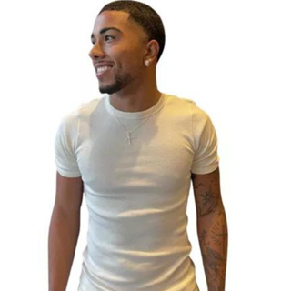 Camisa Justa Americana Canelada Gringa Camiseta Slim em Oferta na Shopee