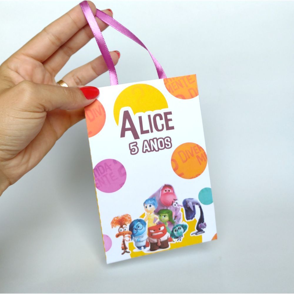 Sacolinha Personalizada Divertidamente para lembrancinha / Tamanho P /  Lembrancinha Personalizada /Aniversário Infantil