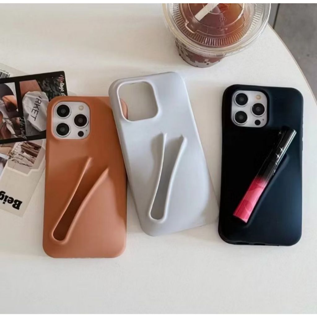 Capa Capinha Case com suporte para gloss e Batom 3D moda case Luxo Alta proteção para Iphone 11 / 12 / 13 / 13PRO / 14 / 14PRO / 14PROMAX / 15PROMAX / 16 / 16PRO /16PROMAX