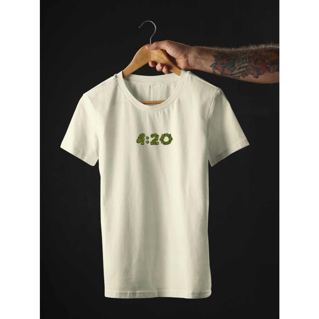 Camiseta Masculina 420 Maconha Cannabis Streetwear Swag Camisa Básica 1% Algodão Várias Cores Slim