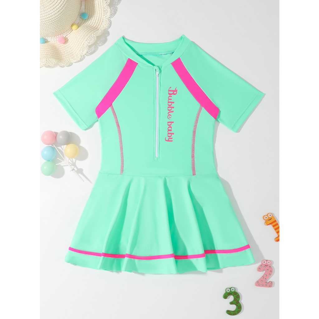 WD VEST Maiô Infantil com Saia e Proteção UV - Conforto e Charme em Cores Vibrantes 2024 - I3017