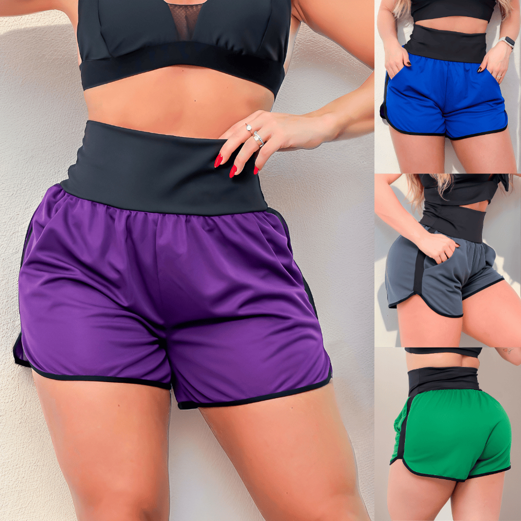 Short Feminino Esportivo Running Caminhada Dry Fit com Bolso Lateral- Promoção - Pronta Entrega em Oferta na Shopee
