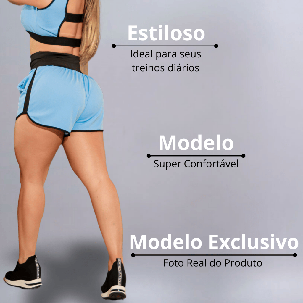 Short Feminino Esportivo Running Caminhada Dry Fit com Bolso Lateral- Promoção - Pronta Entrega