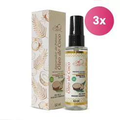 Kit 3 Reparador Capilar Óleo de Coco 60ml Belkit