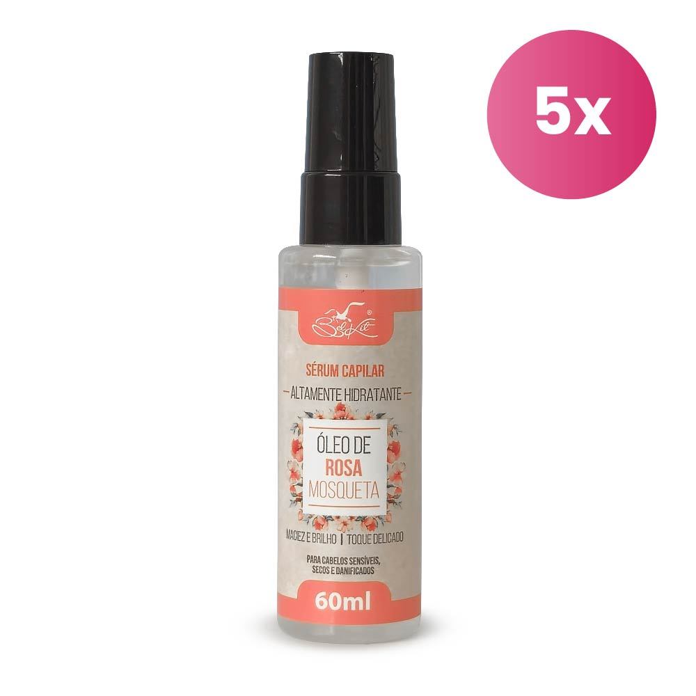 Kit 5 Sérum Capilar Óleo de Rosa Mosqueta 60ml Belkit