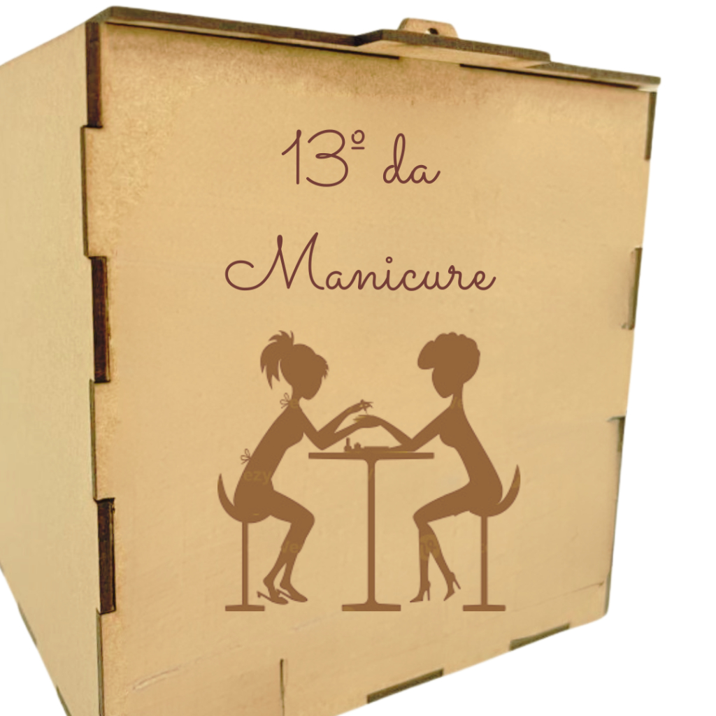 13 Décimo terceiro da manicure quadro caixa cofre moedas dinheiro caixinha quadro cofre manicure