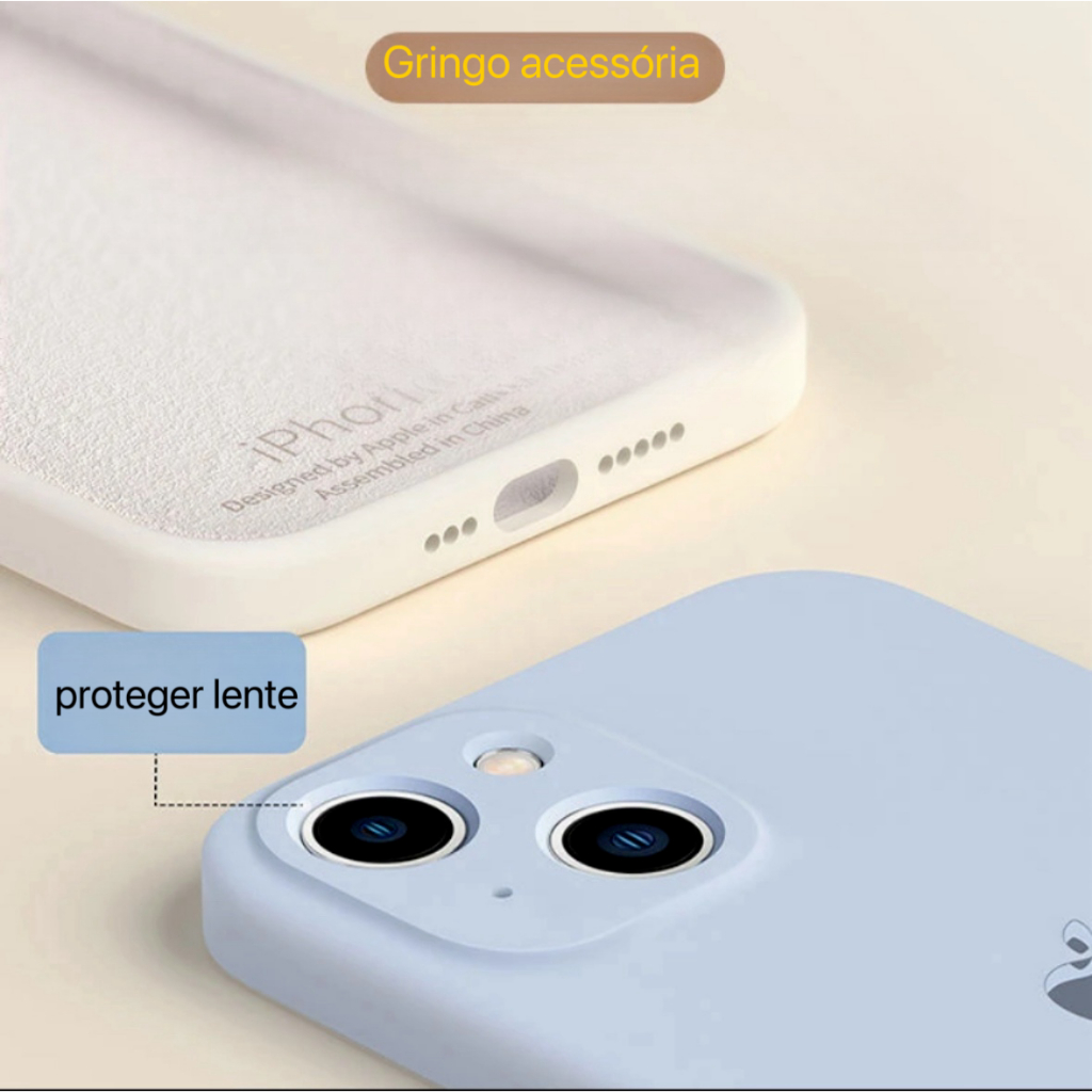 Capa capinha Proteção Câmera Aveludada Fechada  iPhone 15/15pro/15promax em Oferta na Shopee