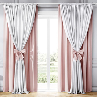 Cortina Clássica Xales Duplo Com Detalhes Em Laço 1,80m Altura x 3,00 m Largura Menina e Menino em Oferta na Shopee