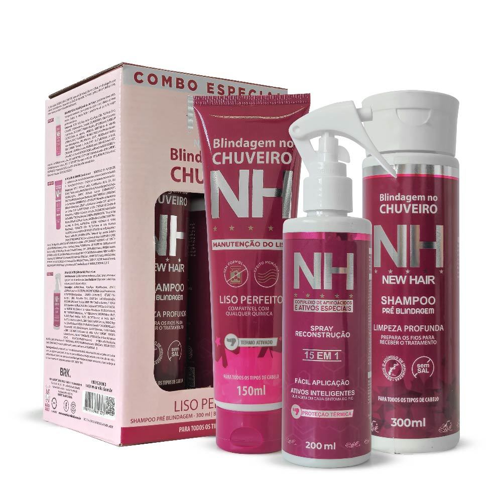 Kit 3 Itens Blindagem no Chuveiro NH New Hair Belkit - Beauty