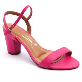 Sandalia Feminina Vizzano Salto Bloco Medio Grosso Pink em Oferta na Shopee
