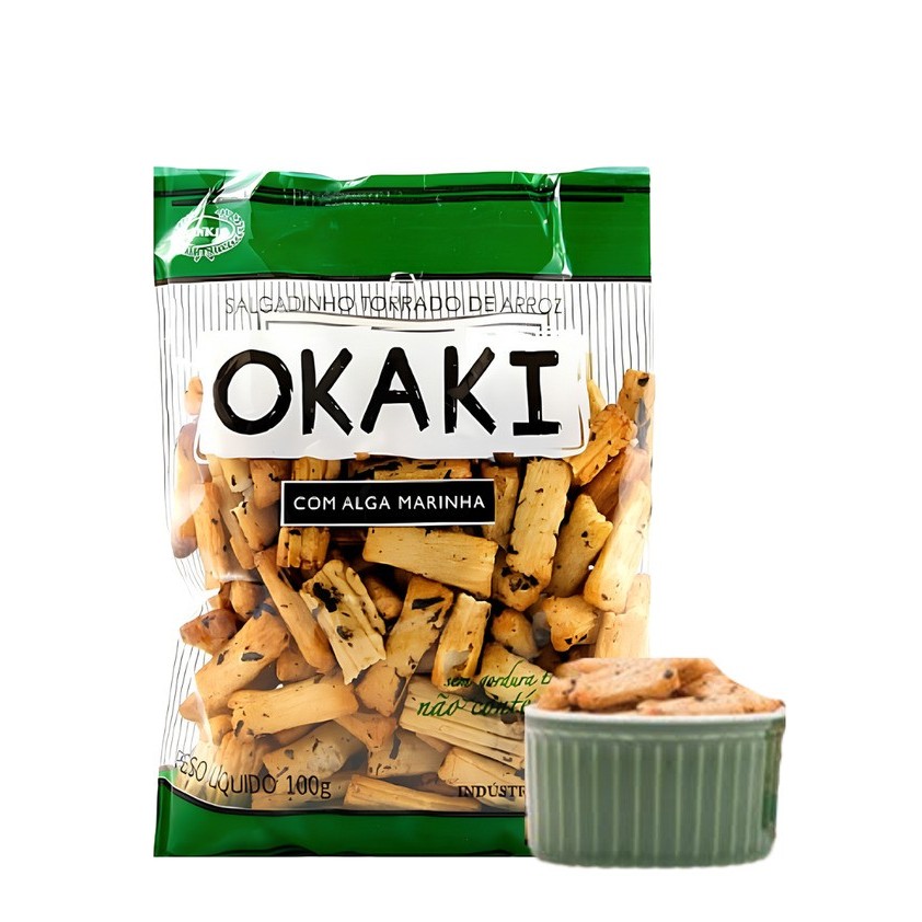 Okaki com nori (alga marinha )- Biscoito japonês de arroz Sankio 100 gr em Oferta na Shopee