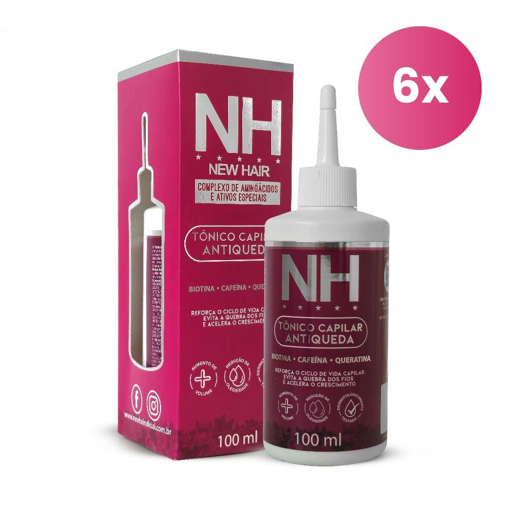 Kit 6 Tônico Capilar Antiqueda NH New Hair 100ml Belkit - Beauty