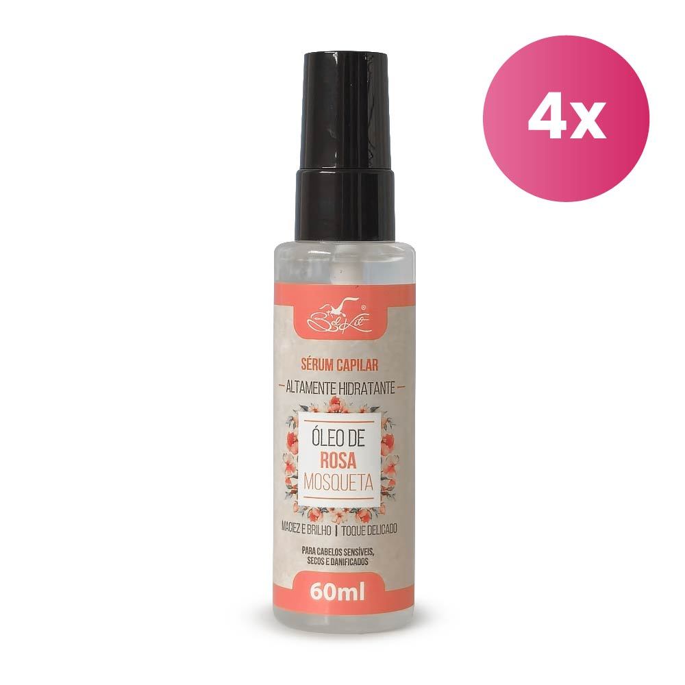 Kit 4 Sérum Capilar Óleo de Rosa Mosqueta 60ml Belkit - Beauty