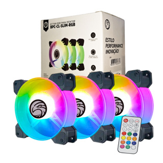 Kit 3 Cooler Ventoinha Fan Argb Brazilpc Controle Remoto e Hub em Oferta na Shopee