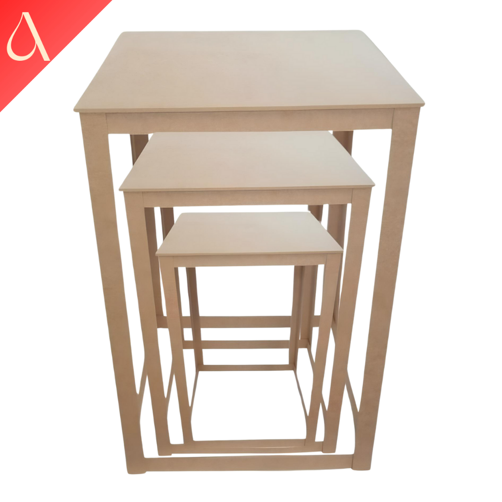 Trio de quadrado Kit Mesa Mezanino Cubo Vazado decoração MDF cilindro festa infantil casa multiuso
