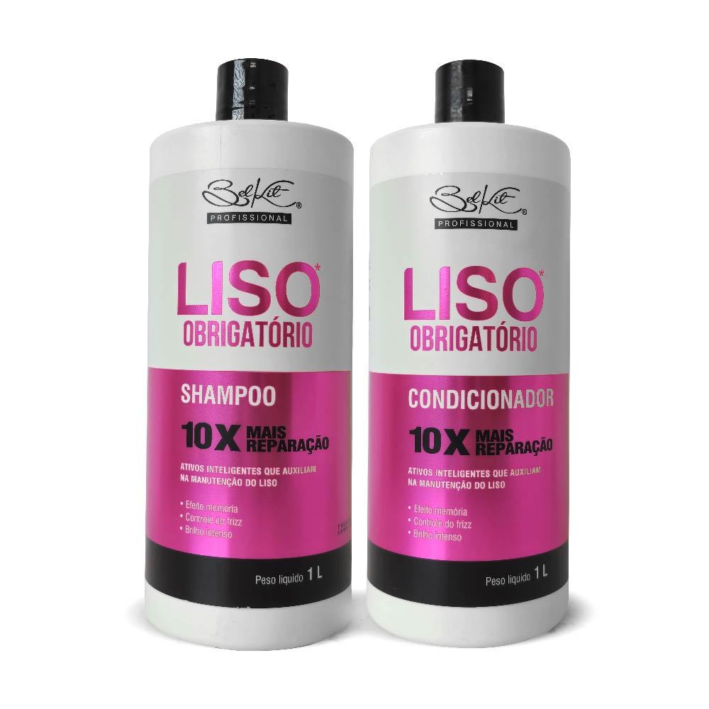 Shampoo Liso Obrigatório 1L + Condicionador Liso Obrigatório 1L Belkit