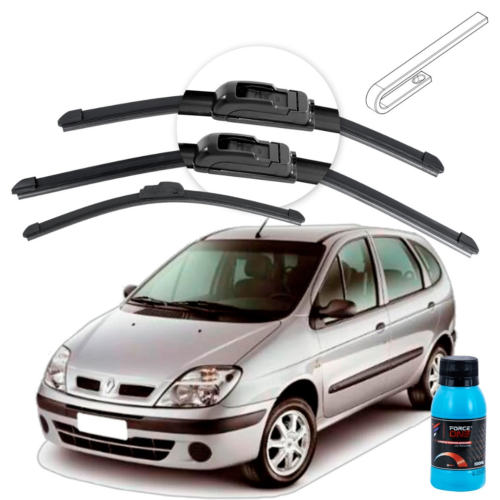 Limpador de Parabrisa Renault Scenic ano 99 a 04 Universal Dianteira e Traseira