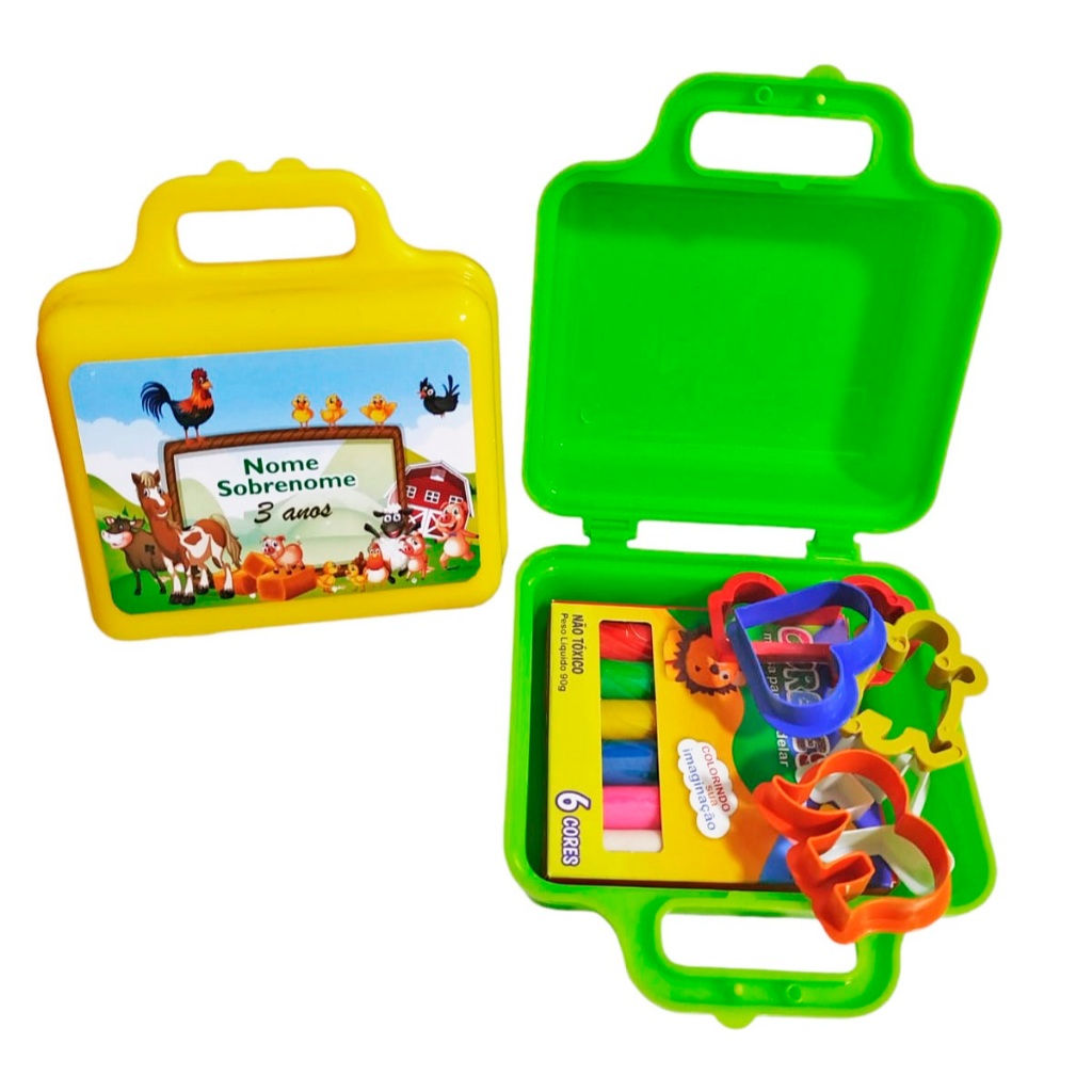 kit Maletas +  Massinha + Cortador  Personalizada Lembrancinha Aniversario Gigilu