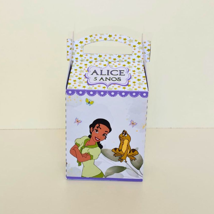 Caixa Maletinha A Princesa e o Sapo Personalizada | Festa Infantil | Lembrancinhas | Aniversario | Kit Festa 