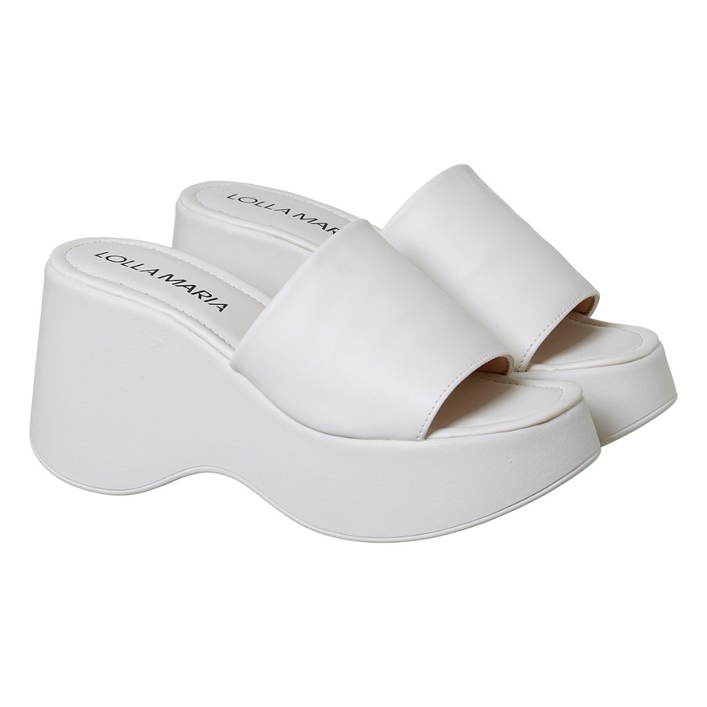 Chinelo Tamanco Feminino Mule Anabela Asa Delta Plataforma Blogueira Lolla Maria