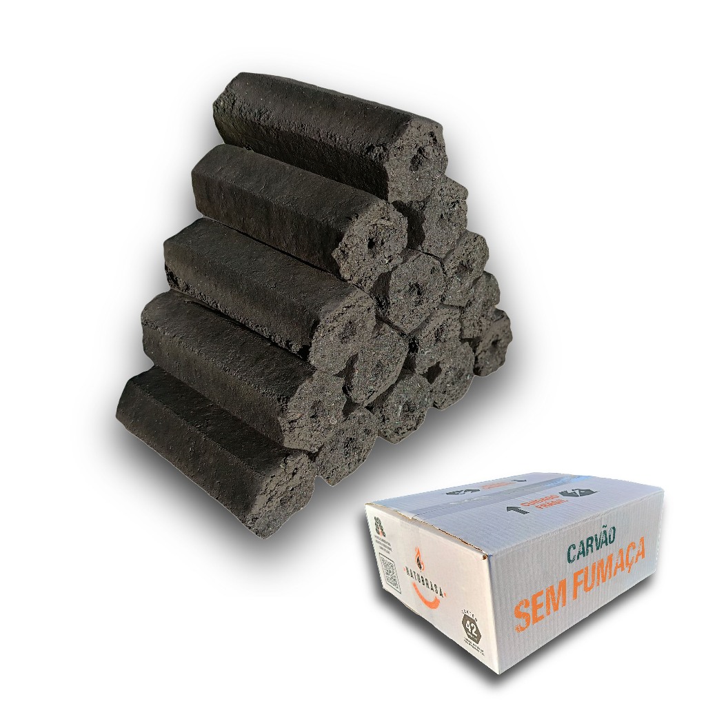 Carvão Ecológico Sem Fumaça - Tipo Briquete - 4,5kg