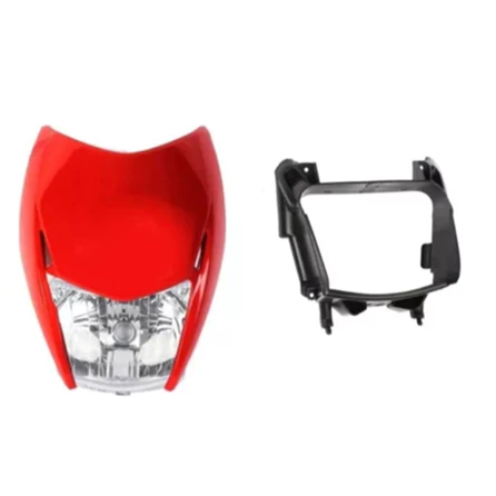 Carenagem Farol Frente Completa Moto Nxr Bros 150 Vermelho Caucaia 2009/2010 Bloco H4 Carcaca Aranha