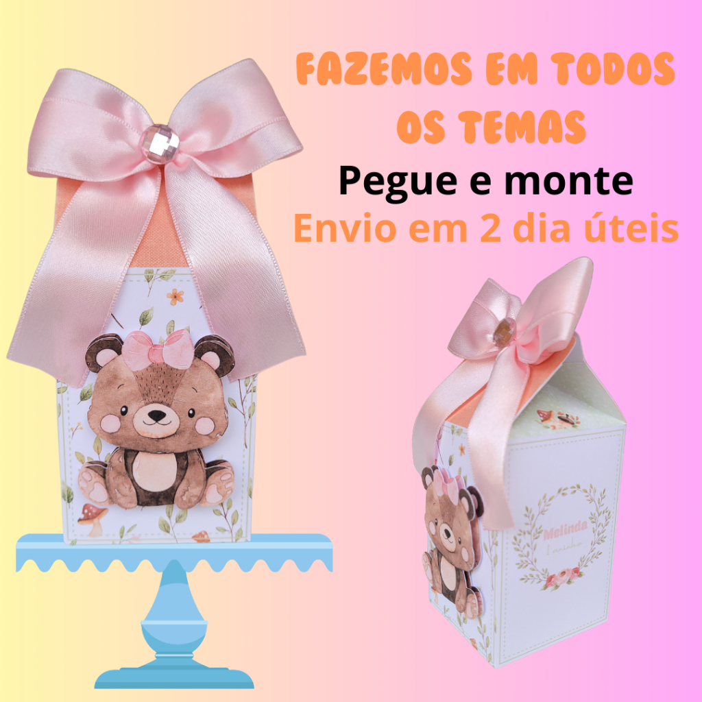 50 Caixa Milk personalizadas PEGUE E MONTE /Lembrancinhas Aniversário - Papelaria Personalizadas - Kit festa