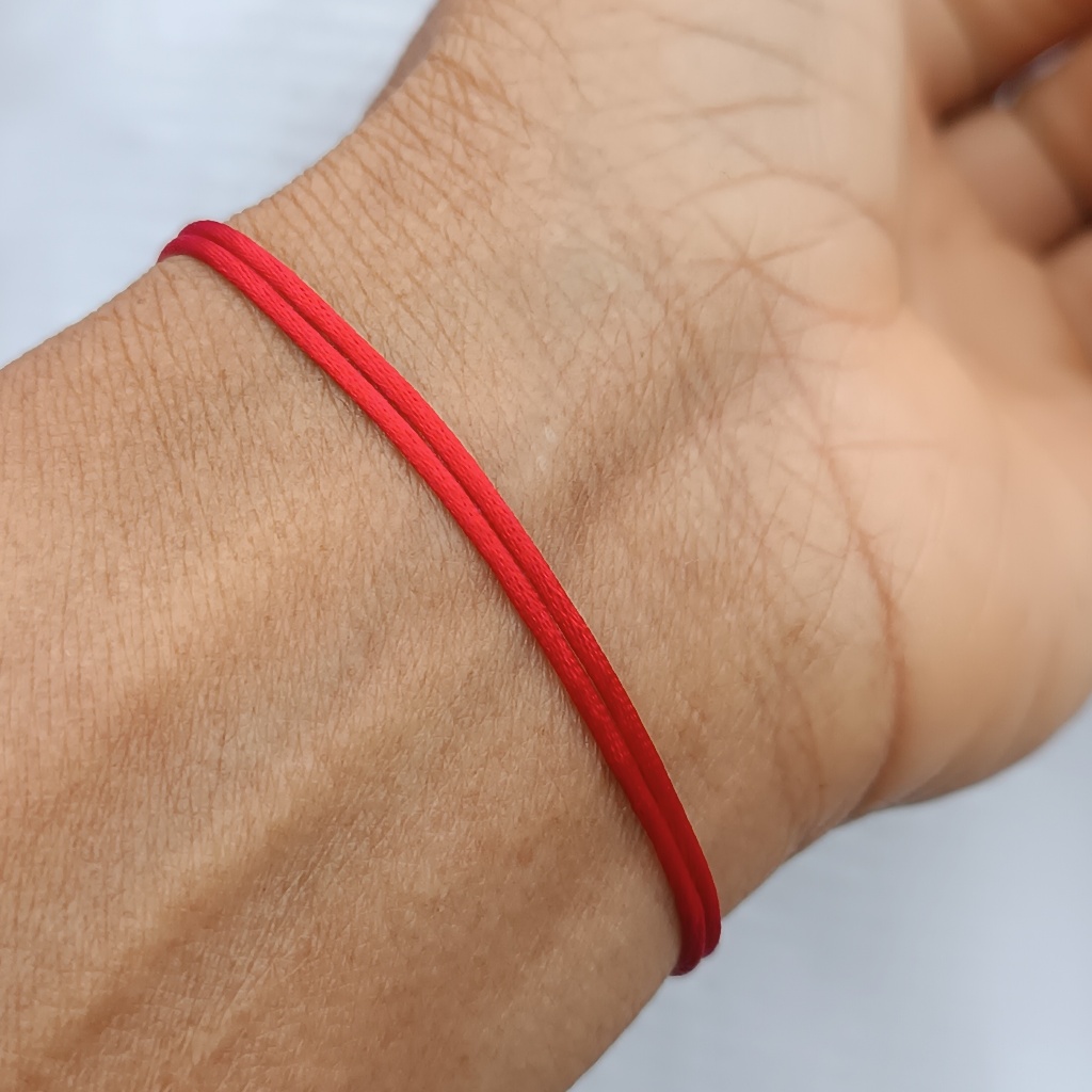 PULSEIRA NO FIO 1 MM VERMELHO FIO DE CETIM TAMANHO AJUSTÁVEL HOMEM MULHER em Oferta na Shopee