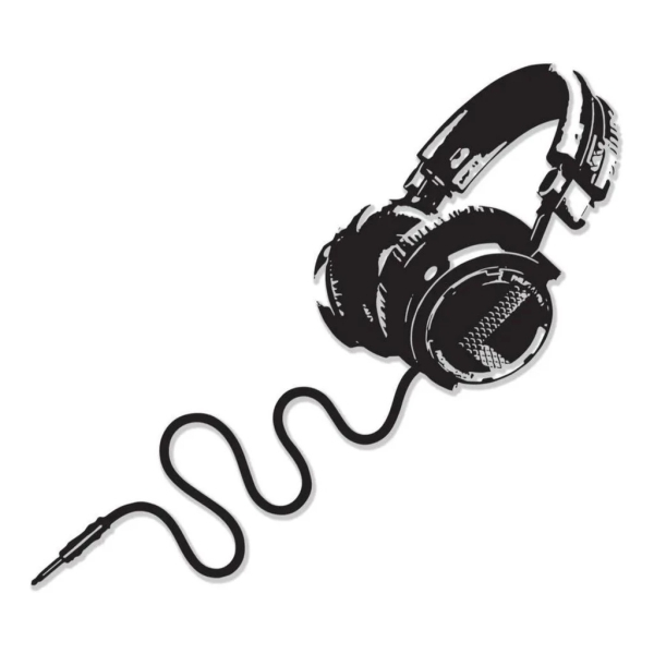 Adesivo De Parede Headset Fone De Ouvido Musica Quarto Gamer