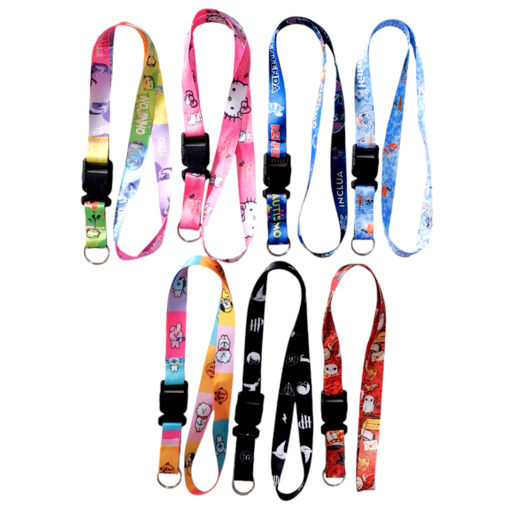 Cordão Chaveiro Engate Rápido p/Pendurar Pescoço Crachá Stitch Harry Potter Hello Kitty BT21 ARMY BTS Divertidamente em Oferta na Shopee
