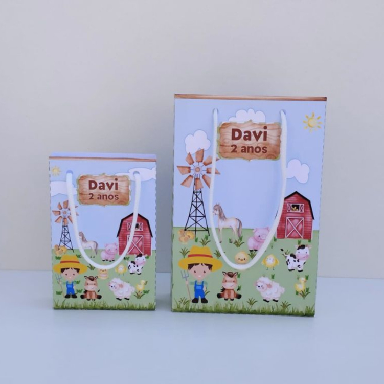Sacolinha Personalizada Fazendinha | Lembrancinha | Festa Infantil | Kit Aniversario | Lembrancinha de aniversario