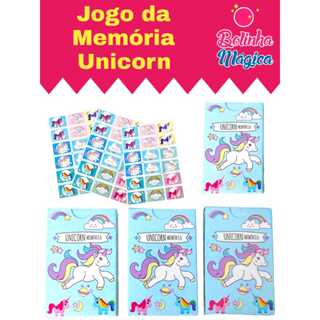 Kit 10 Jogo De Memoria Unicornio Kit Festa Infantil Lembrancinha Aniversario Prenda Criança novo em Oferta na Shopee