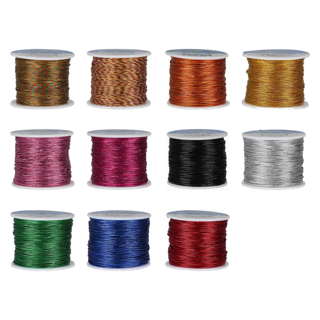 CORDÃO FIO METALIZADO 1,2 MM 50 METROS ESCOLHA A COR em Oferta na Shopee