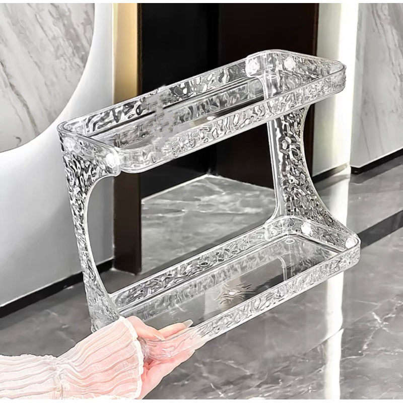 Organizador Prateleira Diamante Acrílico Porta Maquiagem Beleza linhas